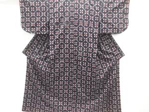 アンティーク　木綿本場久留米絣変わり格子模様着物